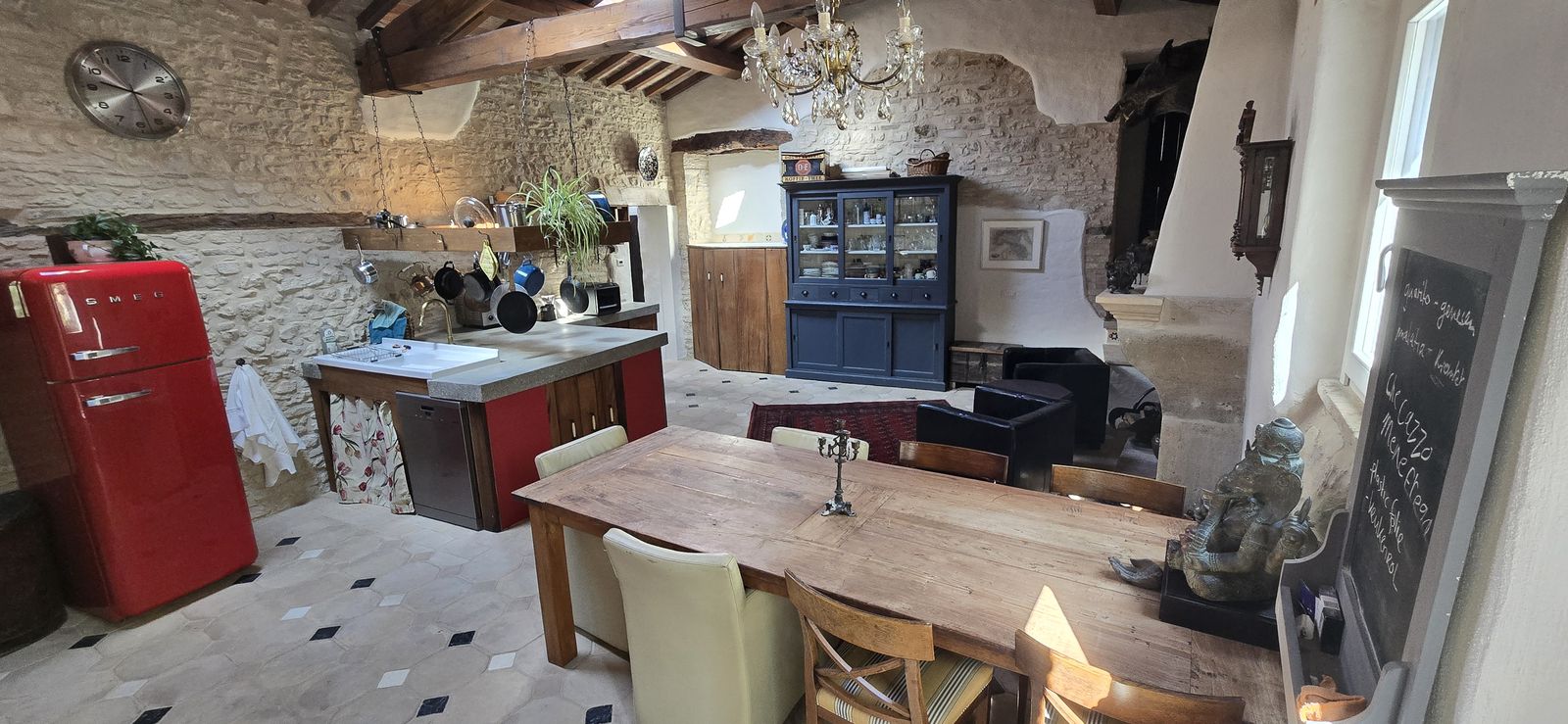 The grand kitchen of Il Risveglio
